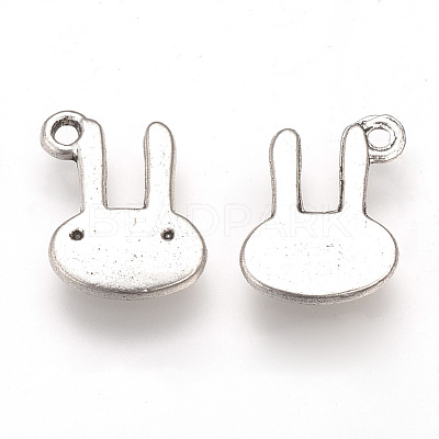 Tibetan Style Alloy Bunny Charms TIBEP-T002-18AS-RS-1
