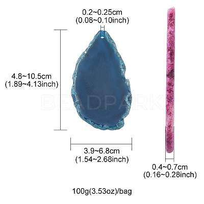 About 100G Natural Agate Pendants G-YW0002-01-1