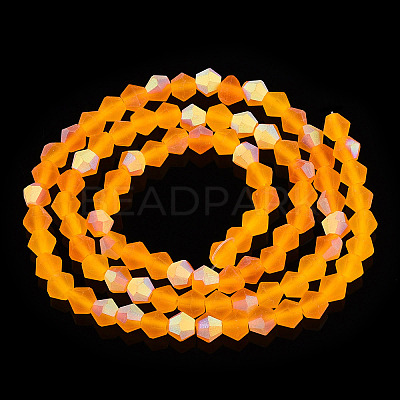 Imitate Austrian Crystal Bicone Frosted Glass Beads Strands GLAA-F029-TM2mm-A23-1