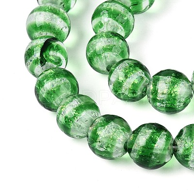 Handmade Foil Glass Beads Strands FOIL-N033-05D-1