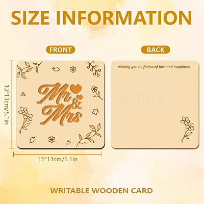 Wooden Commemorative Cards WOOD-WH0040-009-1