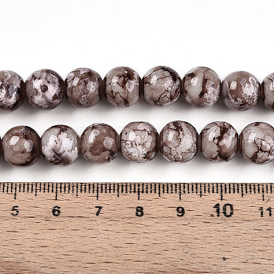 Baking Paint Glass Beads Strands DGLA-N003-10mm-A05-1
