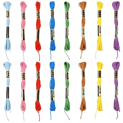6Bundles Polyester Embroidery Floss OCOR-YW0001-25G-1