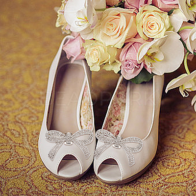 8Pcs 4 Styles Alloy Rhinestone Shoe Decoration FIND-GO0002-26-1