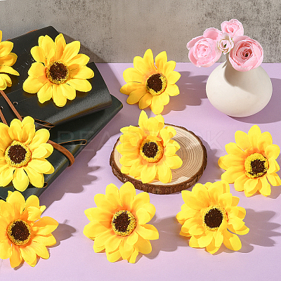 30Pcs Cloth Artificial Sunflower DIY-SP0005-97-1