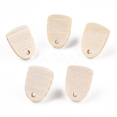 Ash Wood Stud Earring Findings EJEW-N017-011R-1