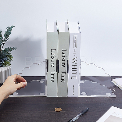 Desktop Acrylic Bookends for Book Lover AJEW-PH0008-87-1