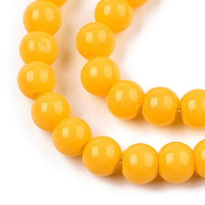 Opaque Solid Color Glass Beads Strands GLAA-T032-P4mm-08-1
