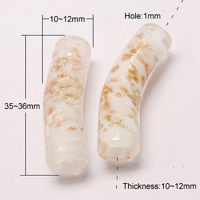 Handmade Gold Sand Lampwork Beads X-LAMP-S028-M-1