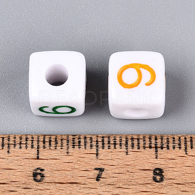 Opaque Acrylic European Large Hole Beads SACR-N020-01A-10-1