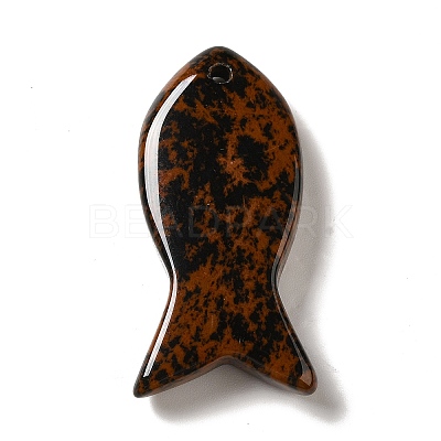 Natural Mahogany Obsidian Pendants G-G932-B16-1
