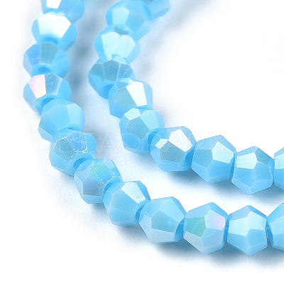 Opaque Solid Color Electroplate Glass Beads Strands EGLA-A039-P2mm-B12-1