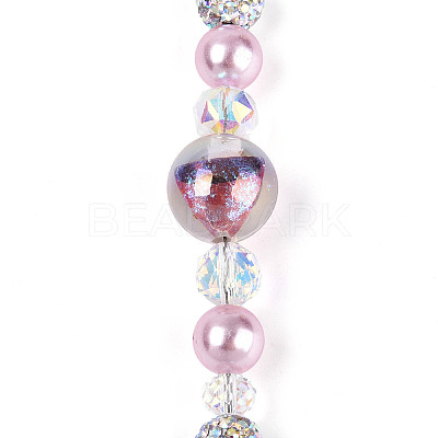 Glass and Acrylic and Imitation Pearl and Rhinestone Beads Strands MAK-T011-06E-1