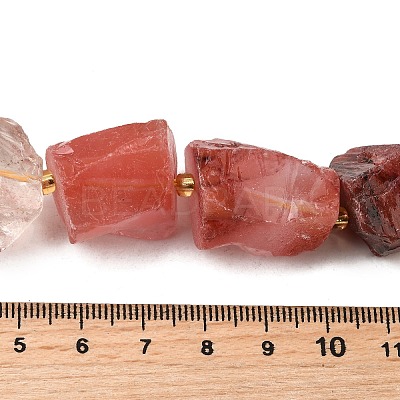 Raw Rough Cherry Quartz Glass Beads Strands G-Z087-B08-1