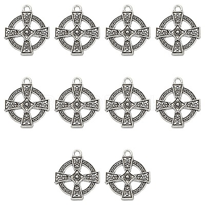 10Pcs Irish Tibetan Style Alloy Pendants PALLOY-YW0001-31-1