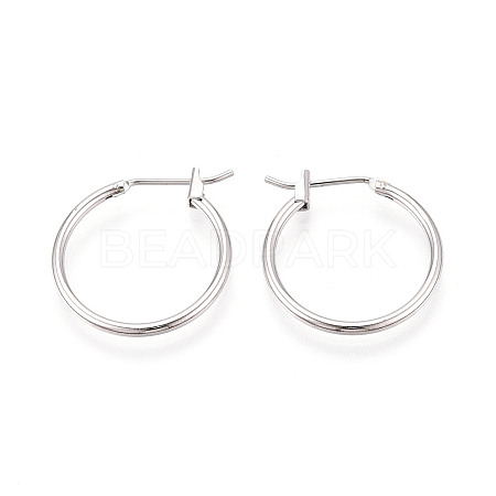 304 Stainless Steel Hoop Earrings EJEW-T048-25B-P-1