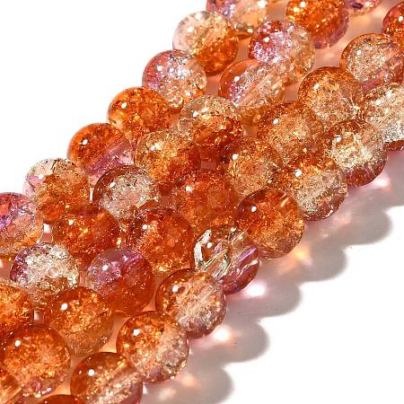 Crackle Glass Beads Strands X1-CCG-C002-8mm-05-1