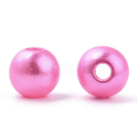 Spray Painted ABS Plastic Imitation Pearl Beads OACR-T015-05A-15-1