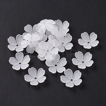 5-Petal Transparent Acrylic Bead Caps OACR-A017-13-1