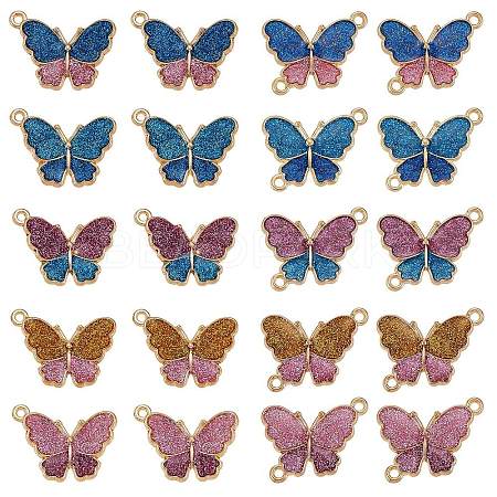 20Pcs Butterfly Alloy Enamel Pendants & Links Connectors JX228A-1