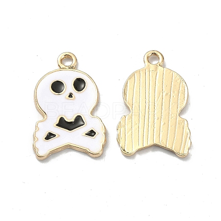 Halloween Light Gold Tone Alloy Enamel Pendants ENAM-P247-25KCG-1