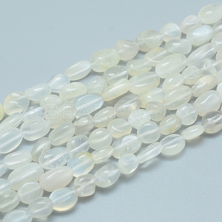 Natural White Moonstone Beads Strands G-L550A-01-1