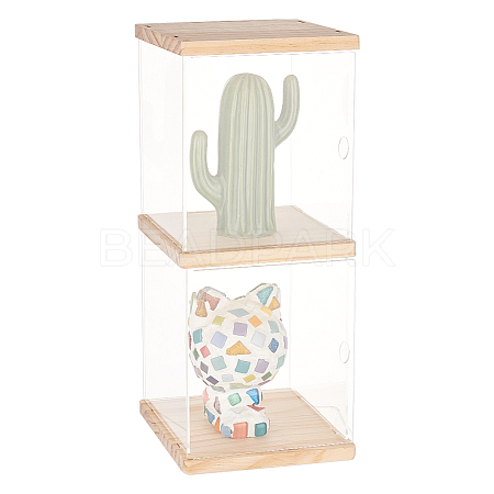 2-Tier Transparent Acrylic Minifigures Display Case ODIS-WH0043-24A-1