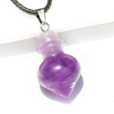 Natural Amethyst Pendants Necklaces PW-WG20063-06-1