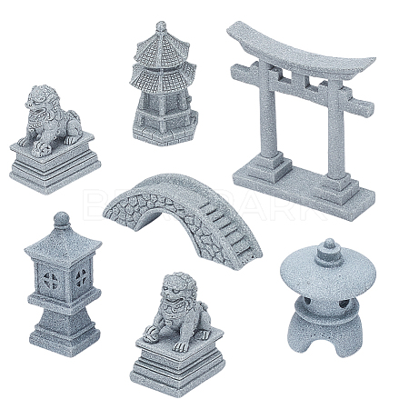 7Pcs 6 Styles Resin & PVC Statues DJEW-NB0001-55-1