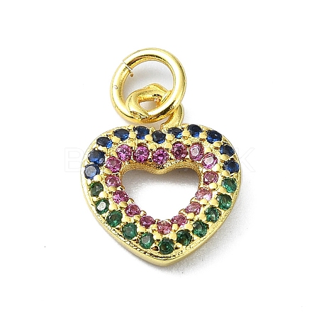 Brass Micro Pave Colorful Cubic Zirconia Pendants KK-H475-14G-04-1