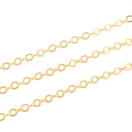 Brass Flat Oval Cable Chains CH030-G-1