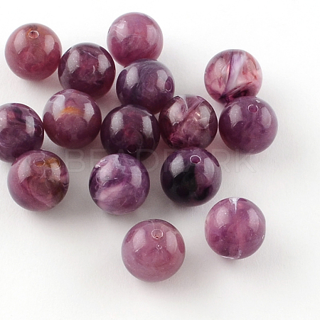 Acrylic Imitation Gemstone Beads OACR-R029-10mm-21-1