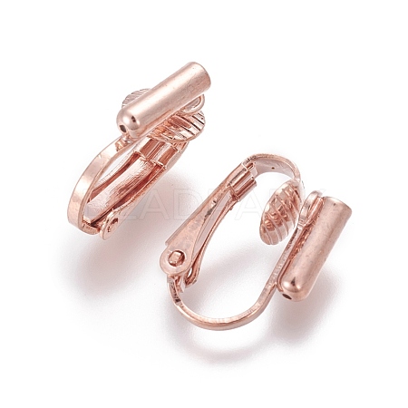 Brass Clip-on Earring Converters Findings KK-L175-01RG-1