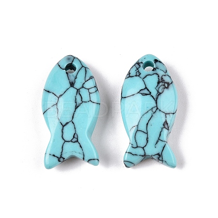 Synthetic Turquoise Pendants G-N342-106K-1
