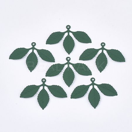 Spray Painted Eco-Friendly Iron Pendants IFIN-T009-21B-1