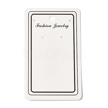 Rectangle Paper One Pair Earring Display Cards with Hanging Hole CDIS-C005-01-1