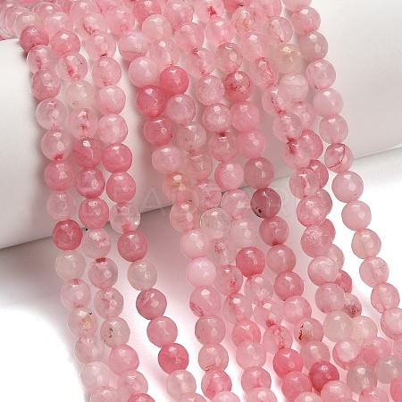 Natural Rose Quartz Dyed Beads Strands G-B046-07-8mm-01-1