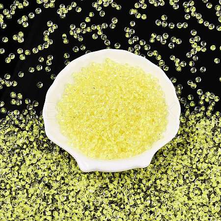 6/0 Inside Colours Transparent Glass Seed Beads X1-SEED-T007-07C-1