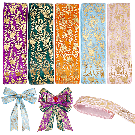 25 Yards 5 Colors Polyester Yarn Ribbon DIY-WR0004-73-1