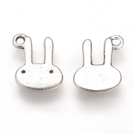 Tibetan Style Alloy Bunny Charms TIBEP-T002-18AS-RS-1