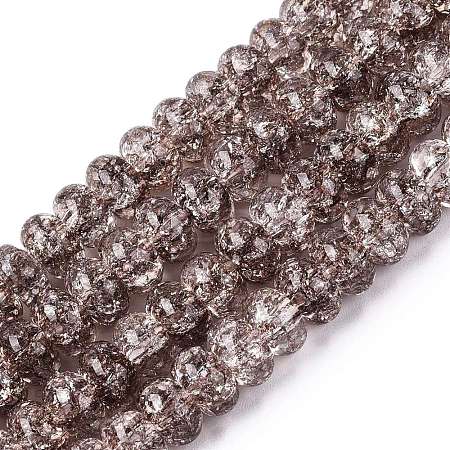 Crackle Transparent Glass Beads Strands GLAA-N069-02A-02-1