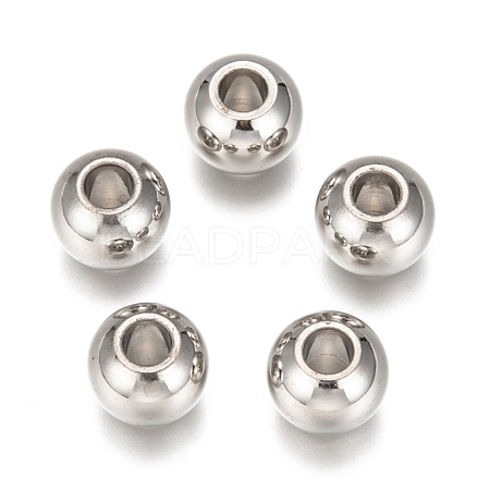 Smooth 304 Stainless Steel Beads STAS-Q150-1