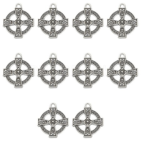 10Pcs Irish Tibetan Style Alloy Pendants PALLOY-YW0001-31-1