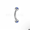 Round 304 Stainless Steel Rhinestone Eyebrow Curved Barbell Rings WGCF9EA-08-1