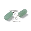 Natural Green Aventurine Cylindrical Dangle Earrings EJEW-D188-01P-08-3