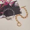 304 Stainless Steel Paperclip Chain Bracelets BJEW-TA0003-04-5