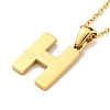 Ion Plating(IP) Initial Letter 304 Stainless Steel Pendant Necklaces NJEW-M199-01G-H-2