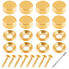SUPERFINDINGS 2 Sets Flat Round Brass Glass Standoff Pin Sets DIY-FH0005-02-1