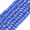 Electroplate Opaque Solid Color Glass Beads Strands LS-EGLA-A044-P2mm-L32-1