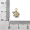 Brass Pave Cubic Zirconia Flower Links Connector Charms KK-H089-34G-04-5